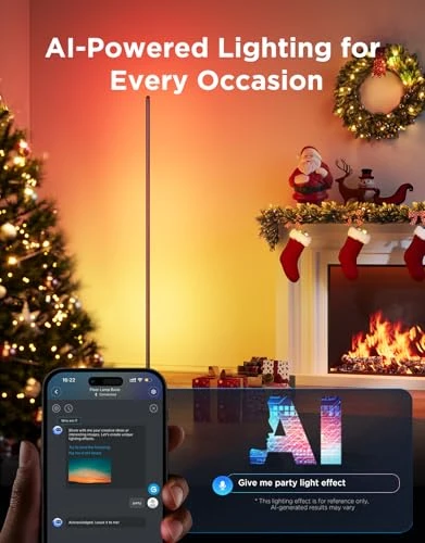 RGBIC Floor Lamp with Alexa, Music Sync, 16 Million Colors — LED Strip Lights, Govee