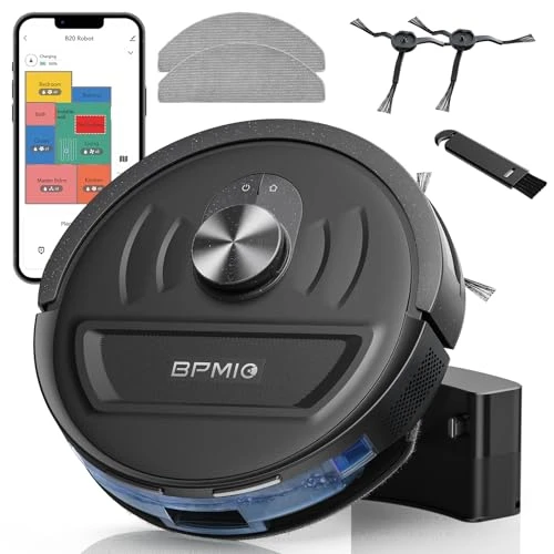 Robot Vacuum and Mop Combo with LiDAR Navigation, 5500Pa Suction, WiFi/Alexa Compatible — Robot Vacuum, BPMIO