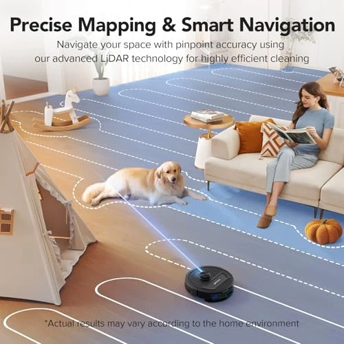 Robot Vacuum and Mop Combo with LiDAR Navigation, 5500Pa Suction, WiFi/Alexa Compatible — Robot Vacuum, BPMIO