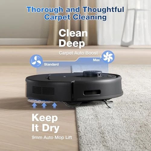 Robot Vacuum and Mop with Self-Emptying, 10000Pa Suction, Hot Air-Drying — Robot Vacuum, ECOVACS