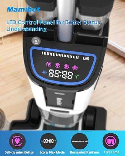Smart Cordless Wet Dry Vacuum Cleaner and Mop with Self-Cleaning — Robot Vacuum, Mamibot