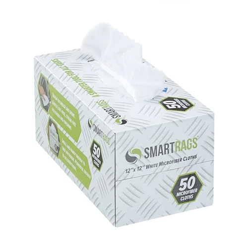Smart Rags in Box - Pack of 50 Lint Free Microfiber Cleaning Cloths, Arkwright LLC