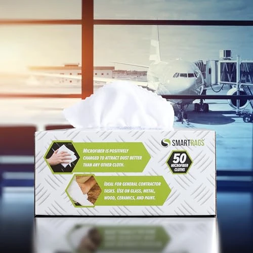 Smart Rags in Box - Pack of 50 Lint Free Microfiber Cleaning Cloths, Arkwright LLC