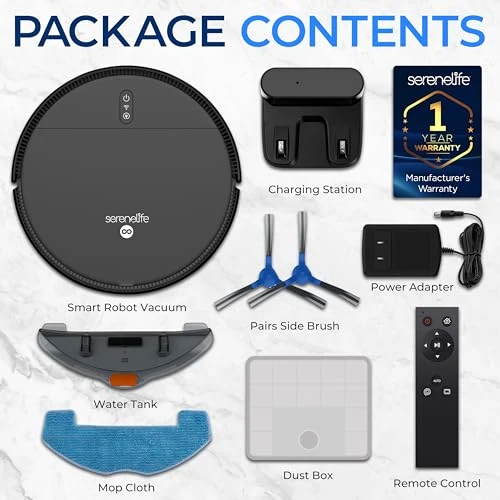 Smart Robot Vacuum and Mop Combo with App Control — Robot Vacuum, SereneLife