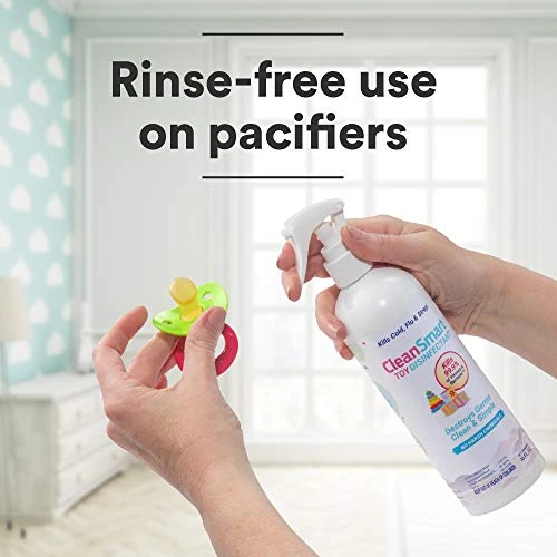 Toy Disinfectant Spray Kills 99.9% of Viruses and Bacteria, Rinse Free, 16 oz Bottle, Pack of 2, CleanSmart