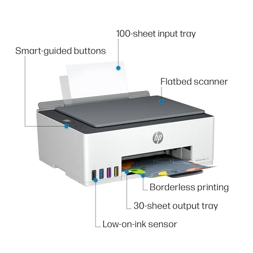 Wireless All-in-One Ink Tank Printer with 2 years of ink included, HP