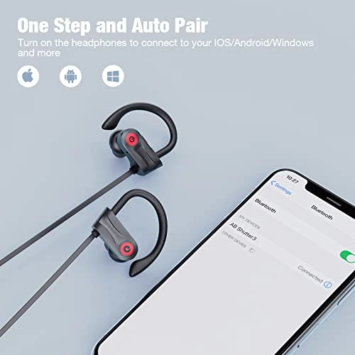 Wireless Bluetooth Headphones with 16 Hours Playtime, IPX7 Waterproof — Wireless Earbuds, Boean