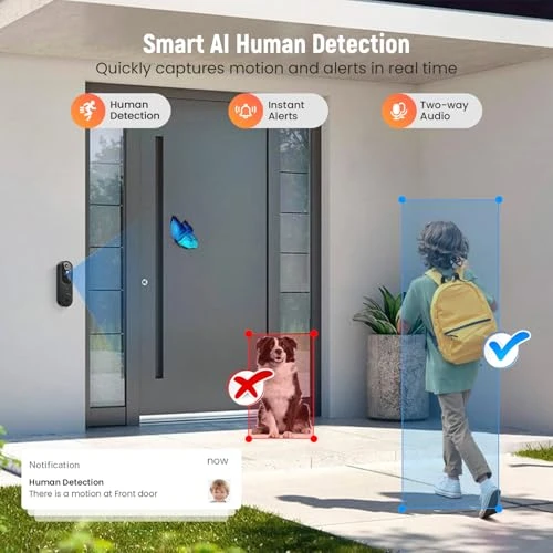 Wireless Smart Video Doorbell Camera with AI Human Detection — Video Doorbell, Shenzhen Puge Electronics Co., Ltd.