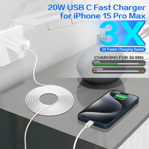 20W Fast USB C Charger Block with 6FT Cable for iPhone 16 Pro, Shenzhen Liuri Technology Co.,Ltd.
