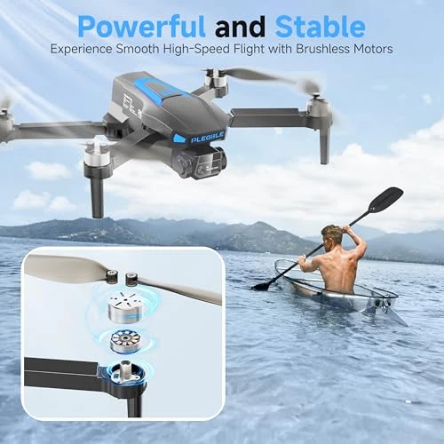 4K Camera Drone with Brushless Motors, Foldable RC Quadcopter — Drone, PLEGBLE