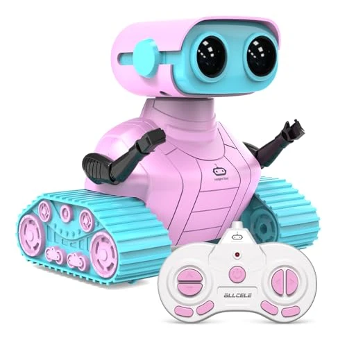 Rechargeable RC Robot Toy for Kids with Music and LED Eyes, ALLCELE