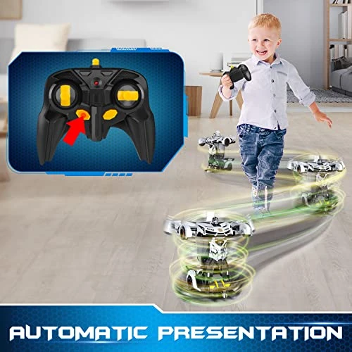 Remote Control Car Transform Toys Robot with Flashing Light, FDJ