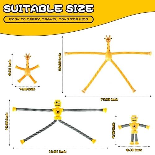 Sensory Travel Robot Toys for Kids, 4Pcs Set, CHESLICR