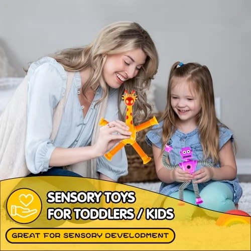 Sensory Travel Robot Toys for Kids, 4Pcs Set, CHESLICR