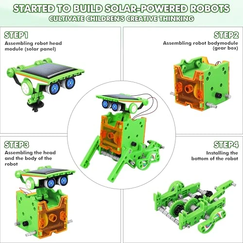 13-in-1 Education Solar Power Robots Toy, Bottleboom