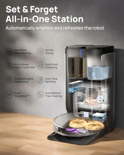 Ultra Robot Vacuum and Mop Combo with Self-Cleaning, 18000 Pa Suction — Robot Vacuum, 3i