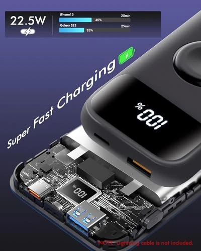 Wireless Portable Charger for Apple Watch, 10000mAh PD 22.5W Fast Charging Power Bank 3-in-1 Battery Pack — Power Bank, Miady