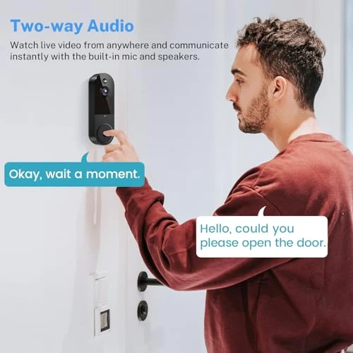 1080P Wireless Video Doorbell Camera with Chime Ringer, Night Vision, Cloud Storage — Video Doorbell, Botmelt