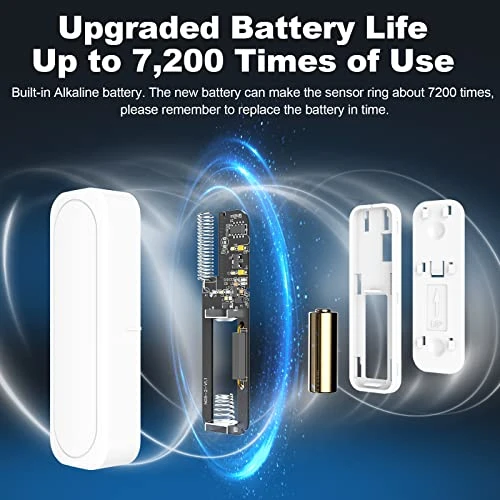 Wireless Door Open Contact Sensor Alarm Chime with 600 FT Range, Satisure