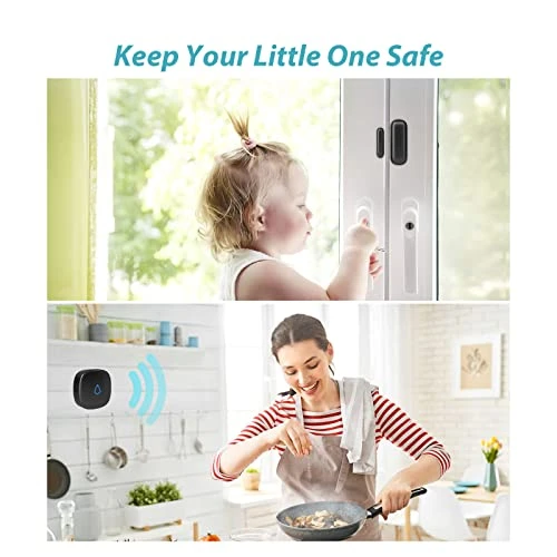 Wireless Door Open Contact Sensor Alarm with 500 FT Range, METAK