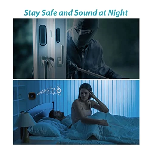 Wireless Door Open Contact Sensor Alarm with 500 FT Range, METAK