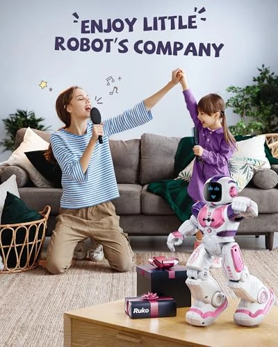 Dancing Robot with APP Control, Remote Control, Gesture Sensing, Interactive LED Faces, QA Games — Coding Robot, Ruko