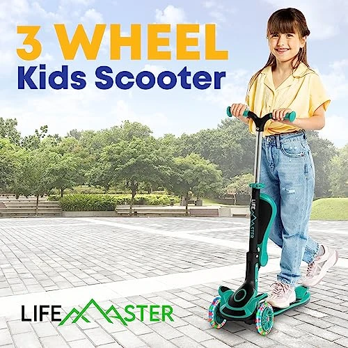 Foldable Seat Kids Scooter with LED Wheel Lights, Lifemaster