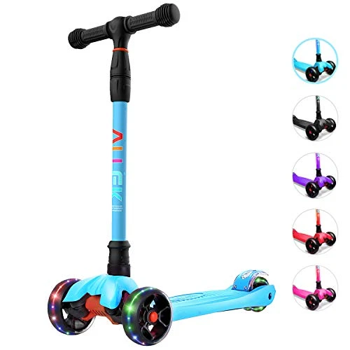 Kick Scooter with Light-Up Wheels and Adjustable Heights — Electric Scooter, Allek