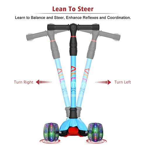Kick Scooter with Light-Up Wheels and Adjustable Heights — Electric Scooter, Allek