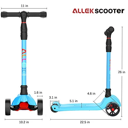 Kick Scooter with Light-Up Wheels and Adjustable Heights — Electric Scooter, Allek