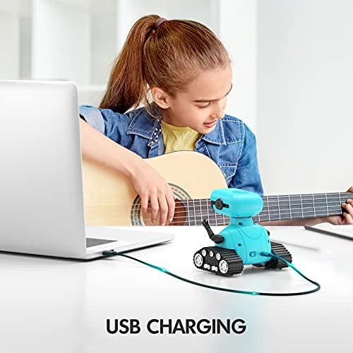 Rechargeable RC Robot Toy with Music and LED Eyes, ALLCELE