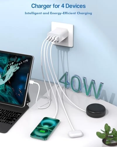 40W Fast Charging Block, 2-Pack with 4 Ports — Power Bank, Dazana