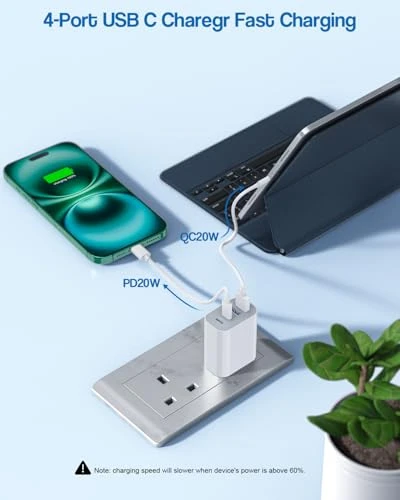 40W Fast Charging Block, 2-Pack with 4 Ports — Power Bank, Dazana