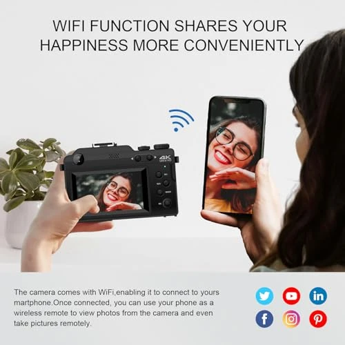 Digital Camera with WiFi, 64MP Photography and 4K 5K Vlogging Kit, Yatao
