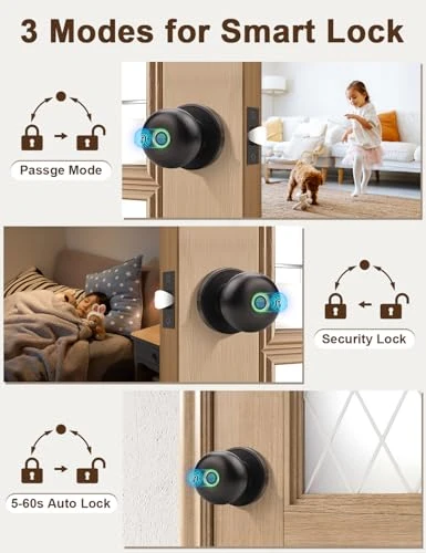 Fingerprint Smart Lock Biometric Door Knob — Smart Lock, Tinewa