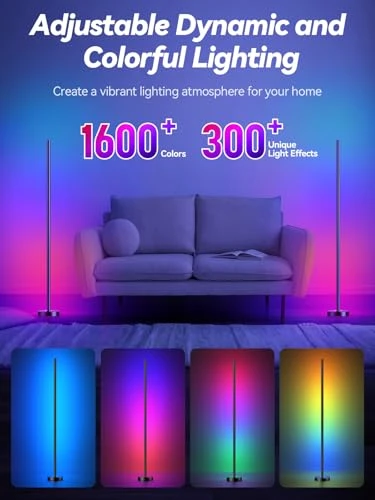 LED Corner Floor Lamp with App and Remote Control — LED Strip Lights, BrilliLux