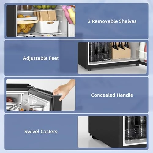 Mini Fridge with Freezer — Smart Refrigerator, HOMCOM