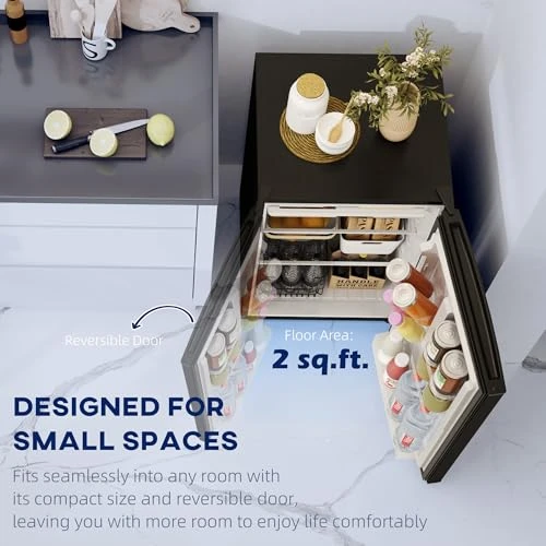 Mini Fridge with Freezer — Smart Refrigerator, HOMCOM