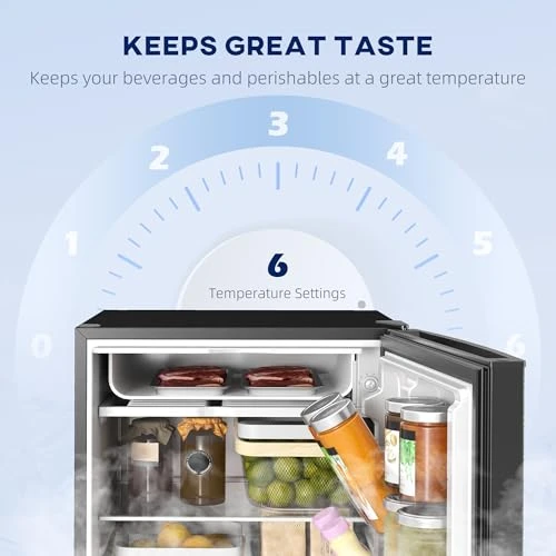 Mini Fridge with Freezer — Smart Refrigerator, HOMCOM