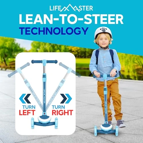 3-Wheel Kids Scooter with Multi-Color Lights, Lifemaster