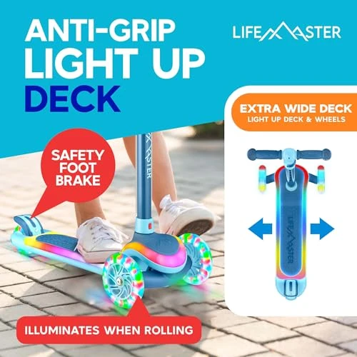 3-Wheel Kids Scooter with Multi-Color Lights, Lifemaster