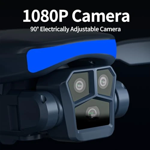 Drone with Camera 1080P HD, Blue LED Lights, Adjustable Cameras, FPV Transmission, Remote Control, Altitude Hold — Drone, KARUISRC