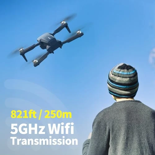 Drone with Camera 1080P HD, Blue LED Lights, Adjustable Cameras, FPV Transmission, Remote Control, Altitude Hold — Drone, KARUISRC