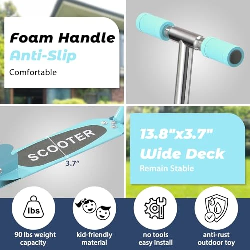 Foldable Kick Scooter with Light Up Wheels, Feblomst