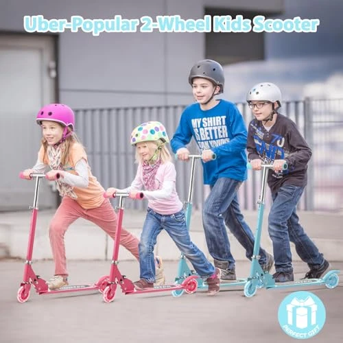 Foldable Kick Scooter with Light Up Wheels, Feblomst