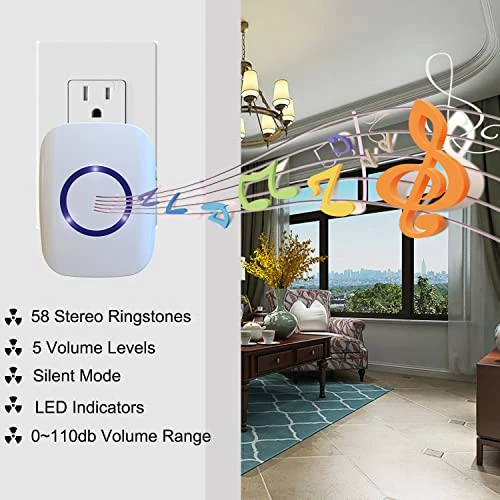 Wireless Doorbell with 1,000ft Range and 52 Chimes — Video Doorbell, MEISENKAI