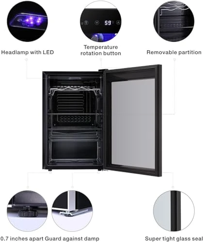 36 Bottle Wine Cooler Cabinet Beverage Refrigerator, Antarctic Star