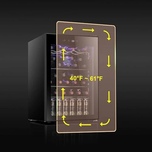 36 Bottle Wine Cooler Cabinet Beverage Refrigerator, Antarctic Star