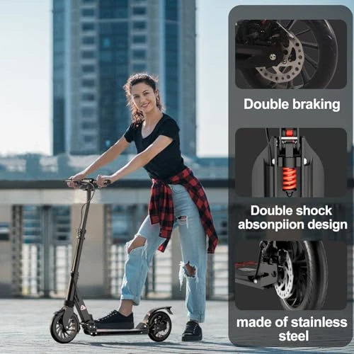 Foldable Scooter with Rear Disc Brake & Dual Shock Absorbers, Aolorozo