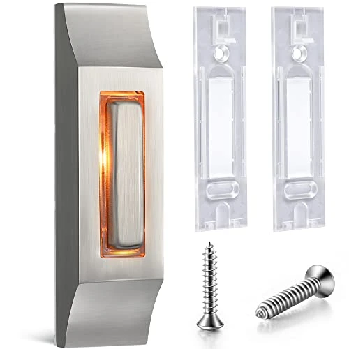 Heavy Duty Metal Door Bell Button with Warm LED Light, Enhon